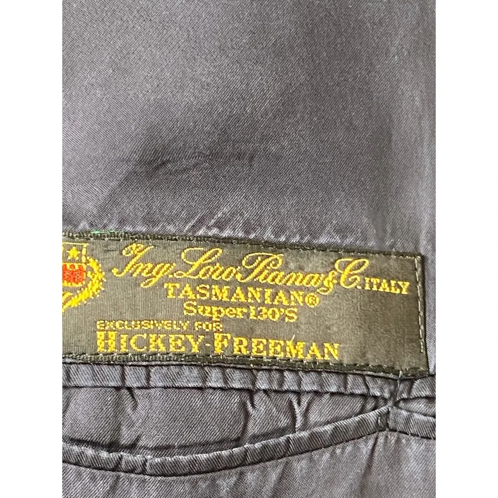Hickey Freeman Men's Black 100% Wool Super 130s Suit Jacket Blazer Nordstrom 44L - Picture 5 of 7